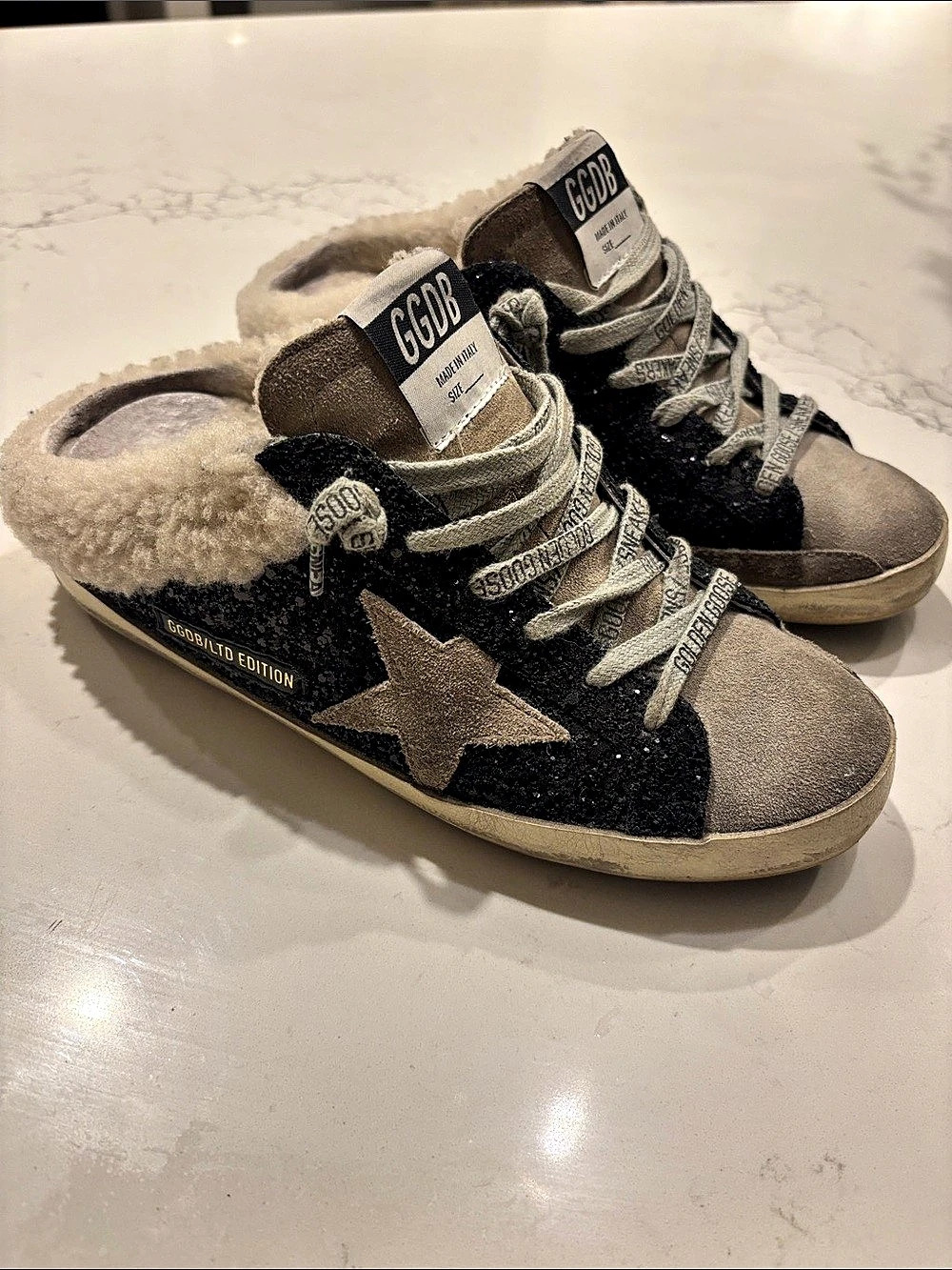 Golden Goose Superstar Sabot Shearling Lined Mule Sneakers Mid Star Sneakers
